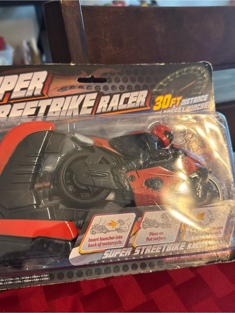 Racer Kids Motorcycle Toy - Red and Black